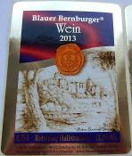 Blauer Bernburger Wein Etikett 2013 Halbtrocken